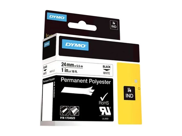 DYMO DYMO 1734523 Polyester Label Tape Black on White 24mm pos accessory — product photo