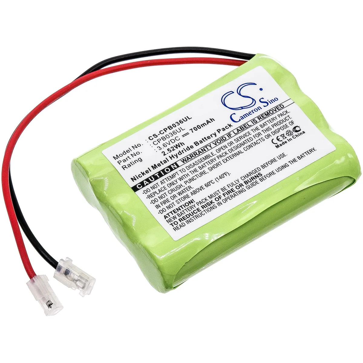 Cameron &amp; Co Cameron &amp; Co DS-CS-CPB036UL Ni-MH Battery 3.6V 700mAh Green — product photo
