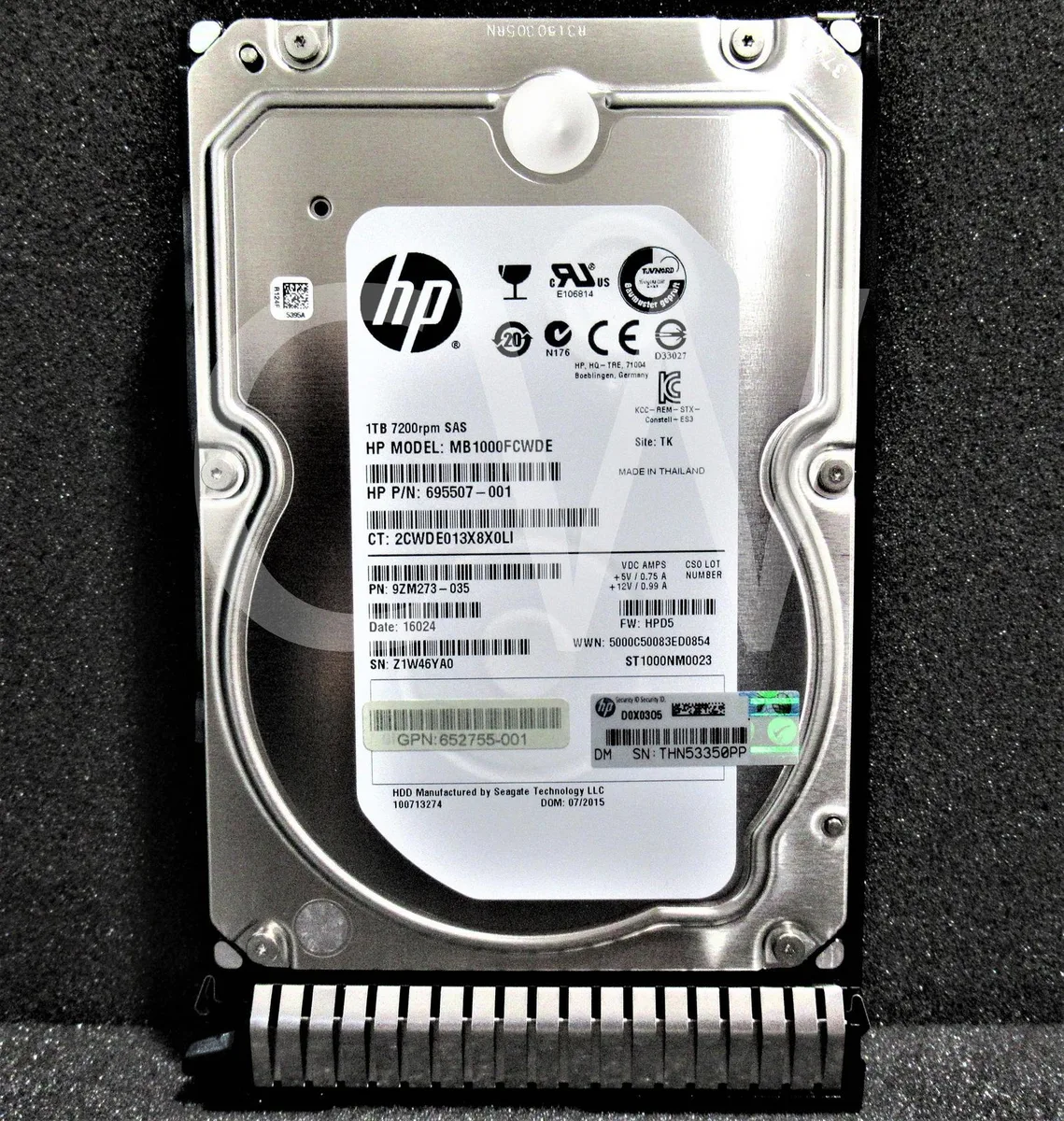 HP HP MB1000FCWDE 1TB 7200RPM SAS 3.5in internal hard drive — product photo