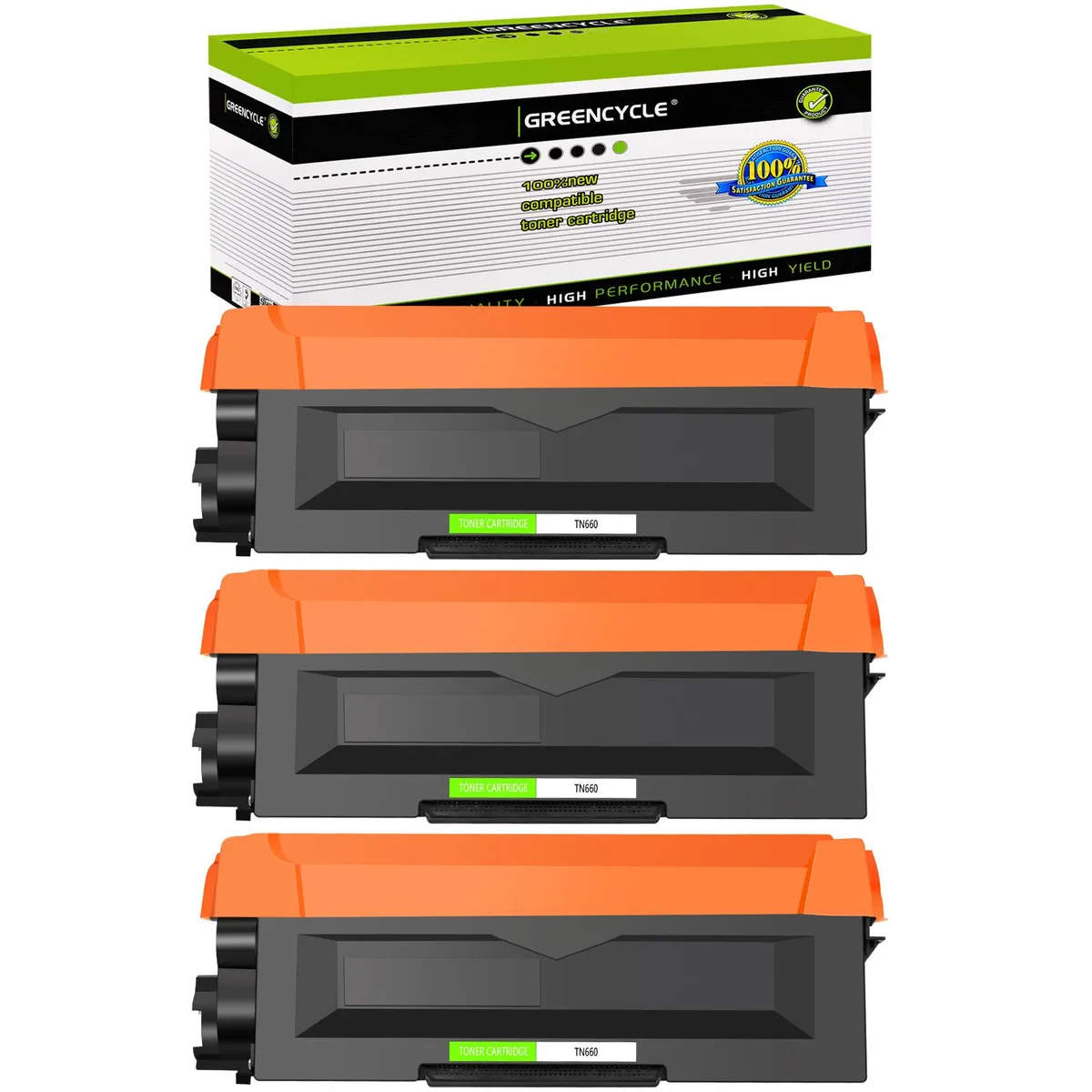GREENCYCLE GREENCYCLE TN660 toner cartridge 3 pack 2600 pages black — product photo