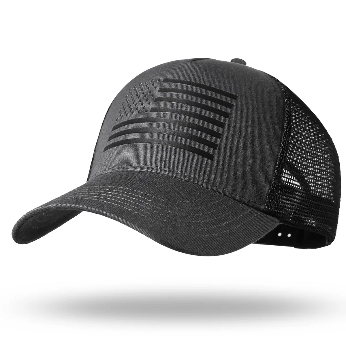 RONGJUN Trucker Hat Black 65% Cotton 35% Polyester — product photo