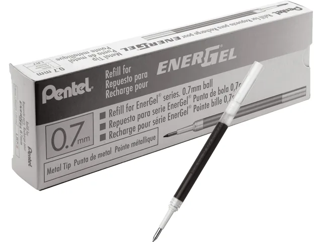 Pentel of America, Ltd. Pentel of America, Ltd. LR7ABX EnerGel .7mm pen refill, black, 12/box — product photo