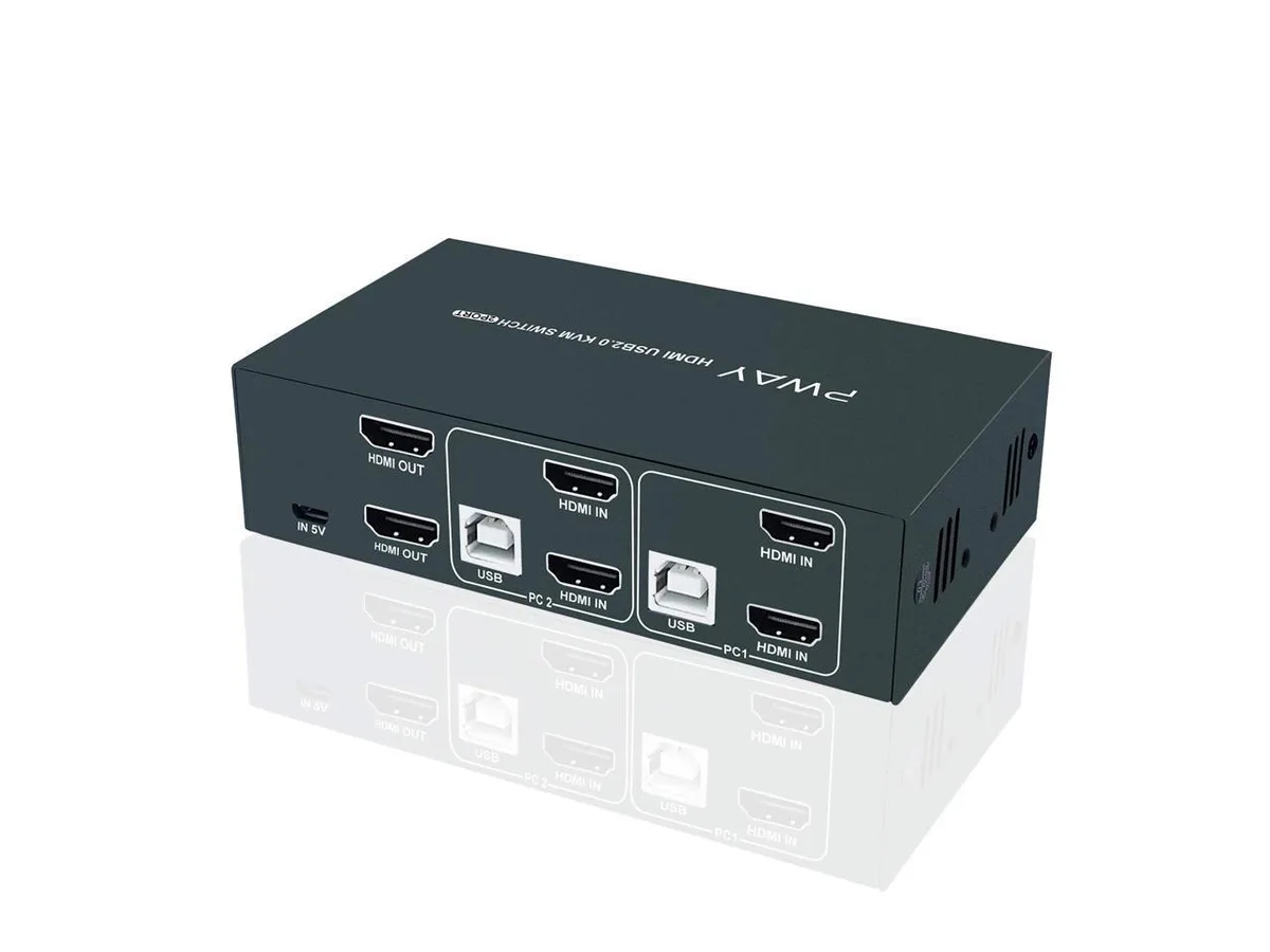 BUCIER BUCIER KVM Switch Dual Monitor HDMI 2 Port USB 2.0 4K@30Hz 1080P@60Hz — product photo