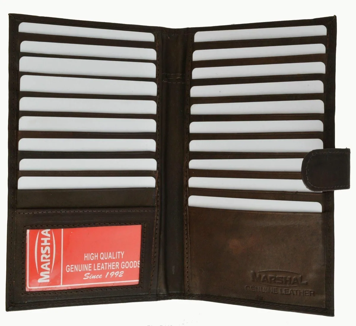 Marshal Wallet Marshal Wallet Genuine Leather Card Holder 19 Slots Brown — product photo