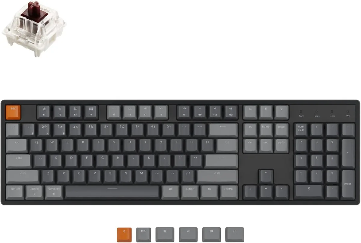 TUKO TUKO Gaming Keyboard 104-Key RGB Hot-Swappable Bluetooth 5.1 Aluminium Frame — product photo