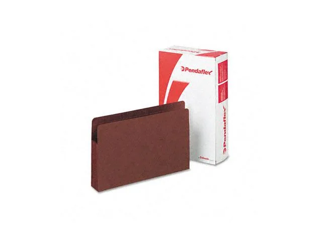 Pendaflex Pendaflex 95565 heavy-duty 5-inch expansion file folder, straight cut, red fiber, legal, 10 per box — product photo