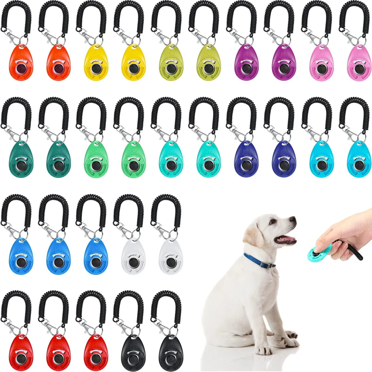 Kigeli 30 Pcs Dog Training Clicker with Wrist Strap Multicolor — product photo