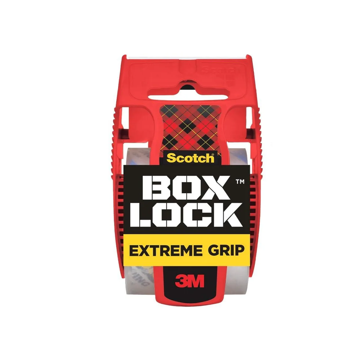 Single roll of matte black polypropylene tape in a compact dispenser, 1.5 inches wide
