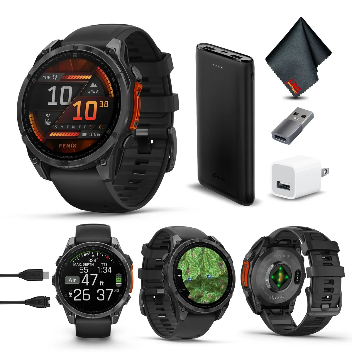 Garmin Garmin fenix 8 47 mm AMOLED Slate Gray Black Silicone Band wearable technology — product photo
