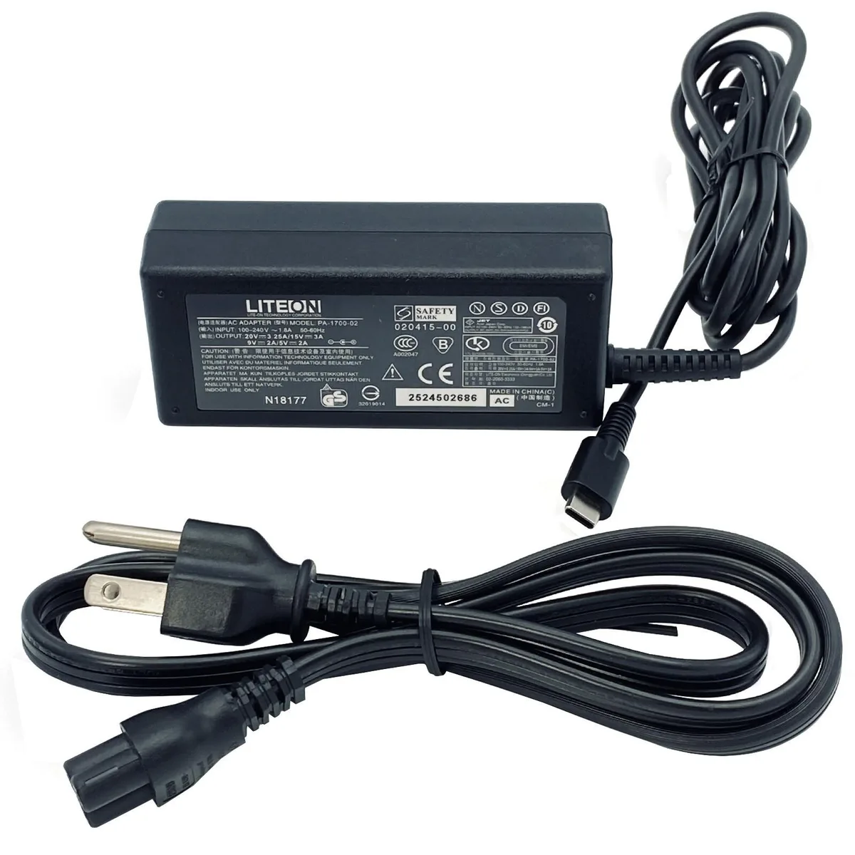 Lite-On Lite-On PA-1700-02 65W USB-C power adapter — product photo