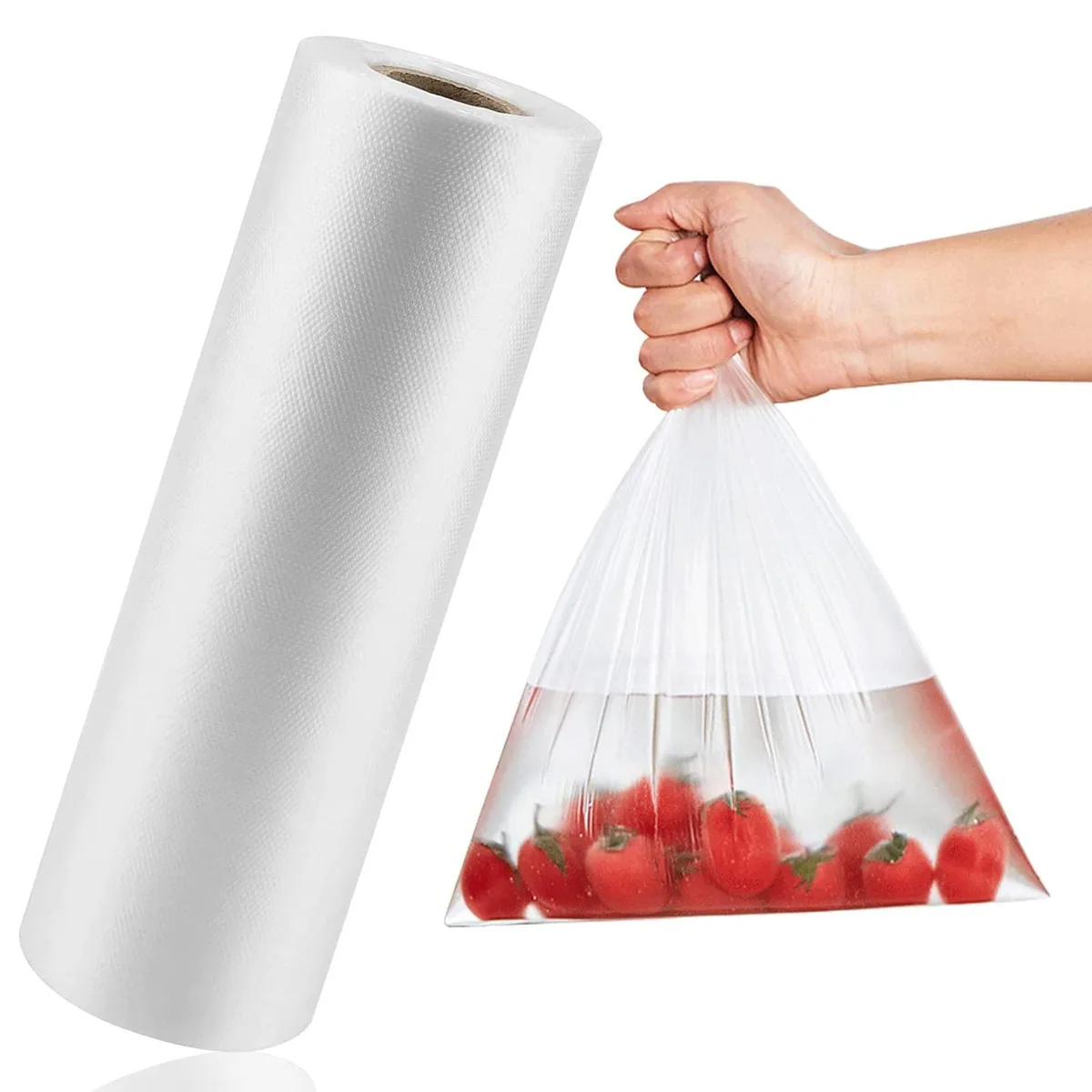 Clear plastic produce bags on a roll, 12 by 16 inches, 350 count