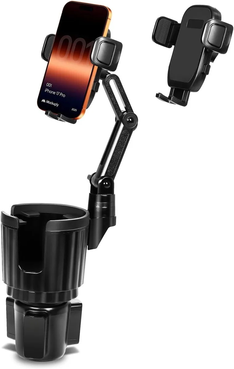 Keyence Keyence Cup Holder Phone Mount Screw-Fixed Base Offset Design 360 Rotation — product photo