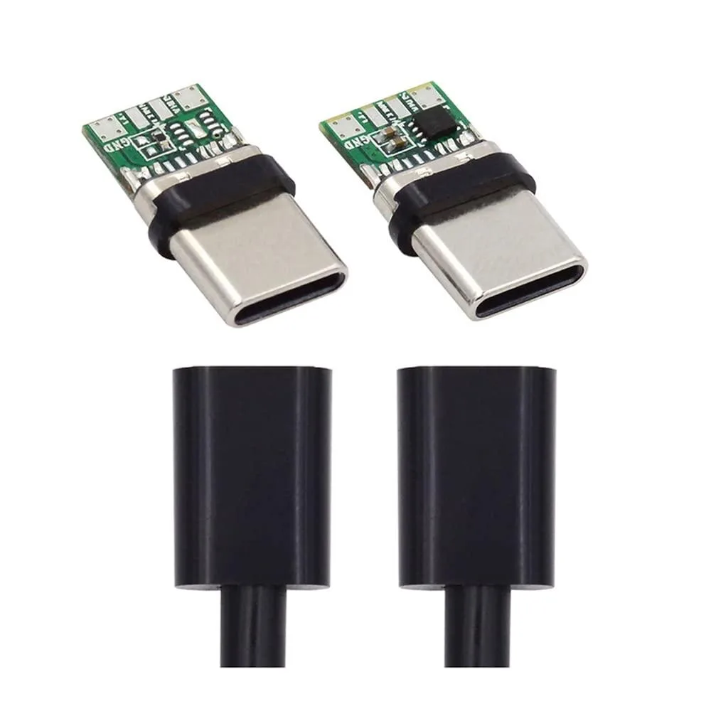 Fervit Fervit USB-C Male to Male 24pin 100W PD USB 2.0 480Mbps DIY Connector Kit 2pcs — product photo