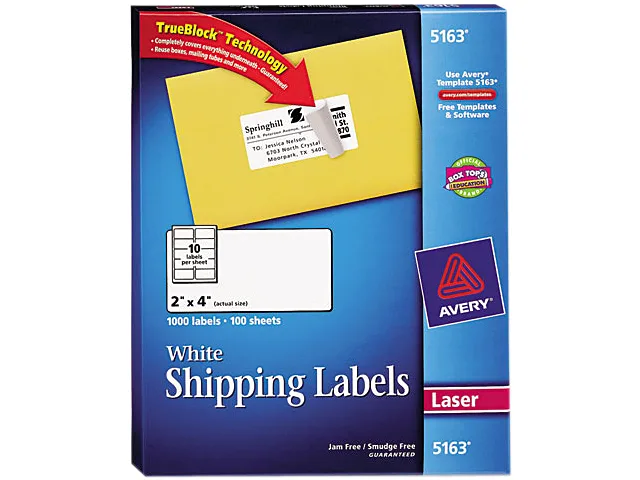 Avery Avery 5163 Shipping Labels 2" x 4" White 1000 Labels — product photo