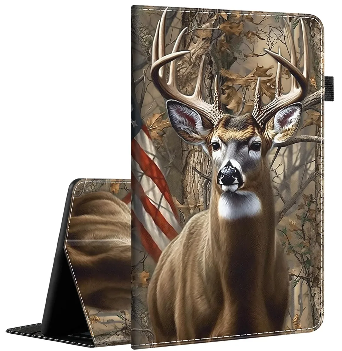 ARENTI ARENTI Fire HD 10/10 Plus 10.1 2 in 1 Accessory Camouflage Deer American Flag — product photo