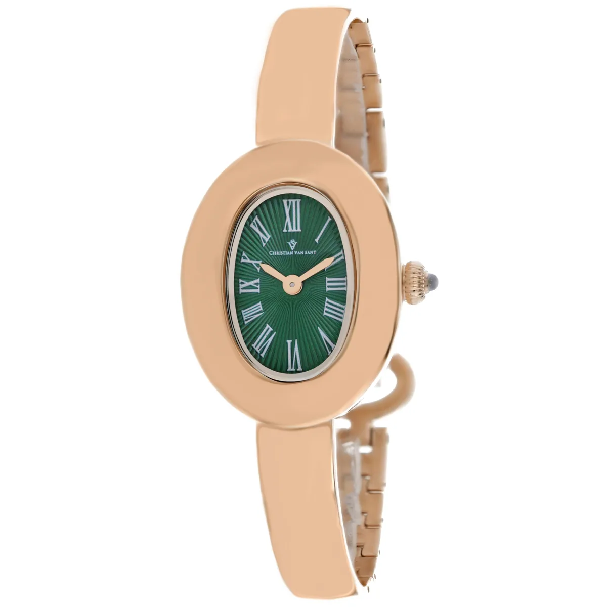 Christian Van Sant Anora green dial watch on stainless steel bracelet