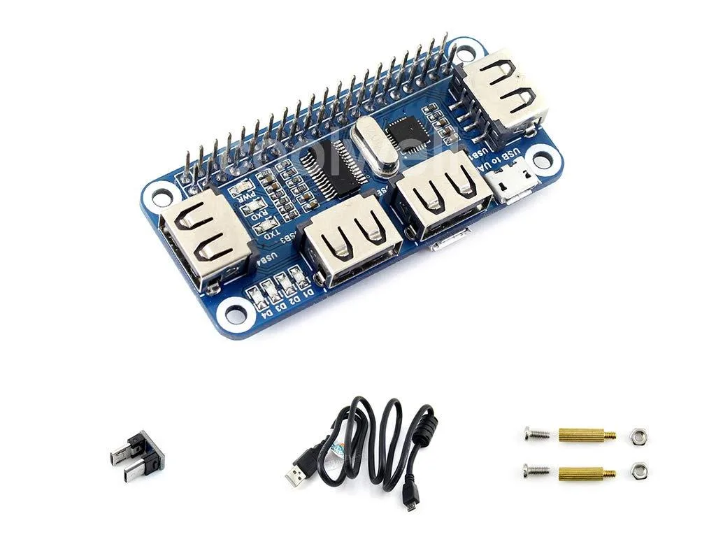 LORDWORLD LORDWORLD 4 Port USB HUB HAT with USB to UART — product photo
