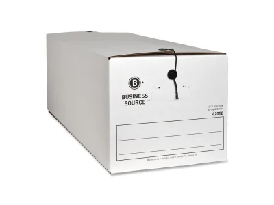Business Source Business Source 42050 Storage Boxes Letter 12"x24"x10" 12/CT White 350 lbs — product photo