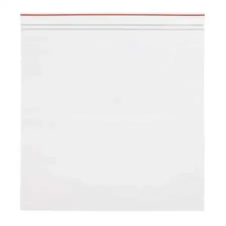 Clear square reclosable poly bags with double zipper seal, pack of 500