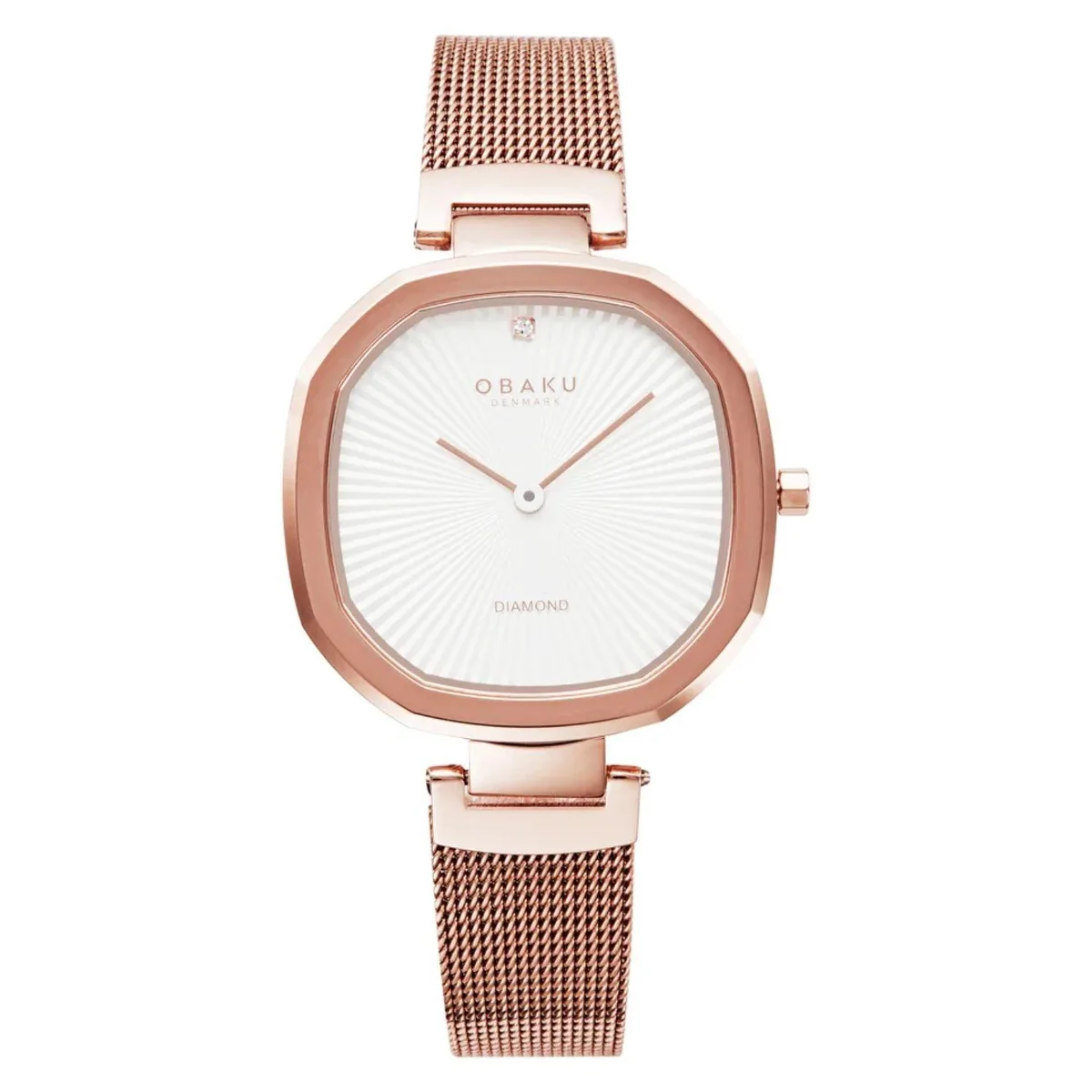 Obaku V277LXVIMV white dial quartz watch stainless steel bracelet