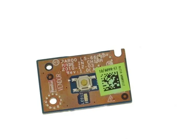 Small green circuit board with power button attached