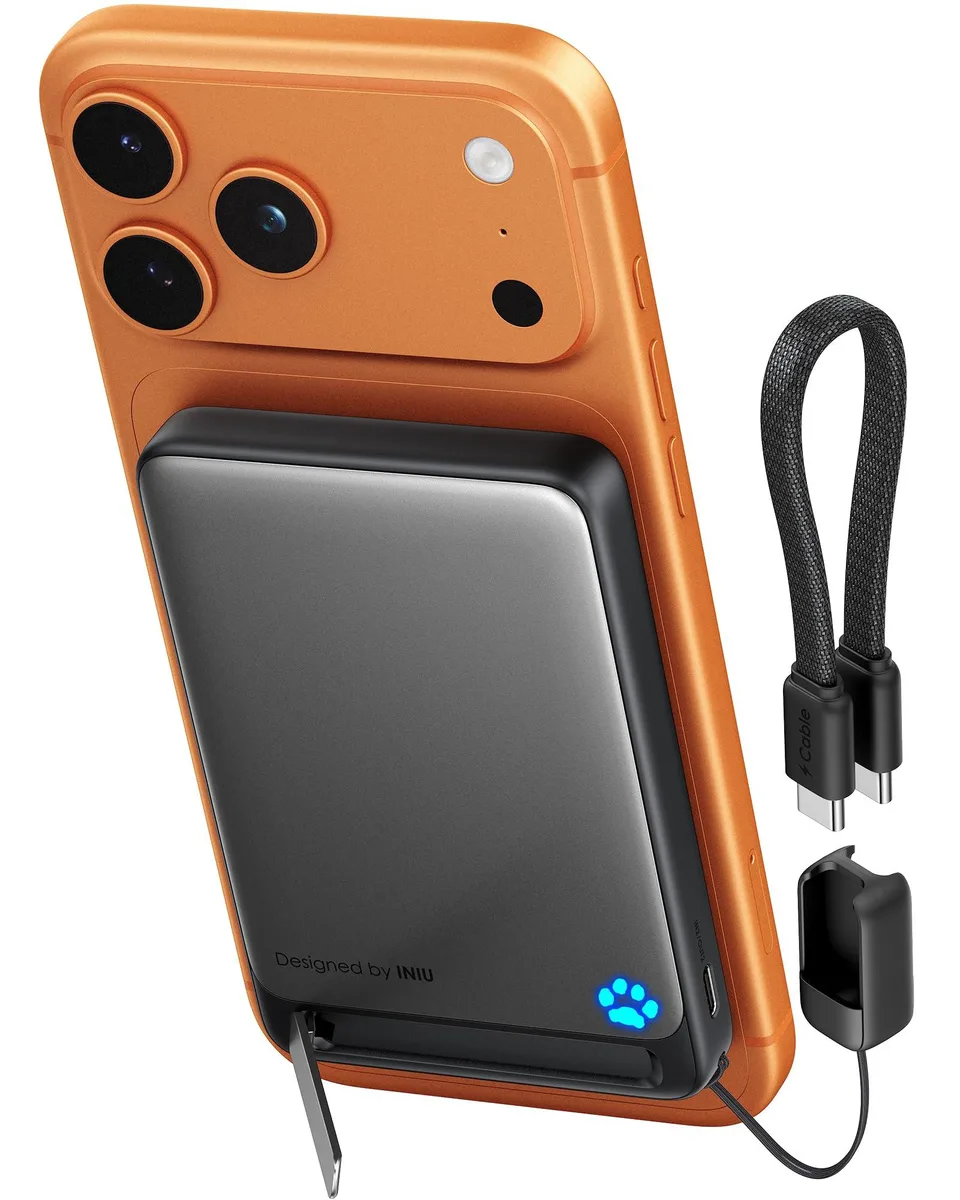  INIU P73 10000mAh Qi2 15W Magnetic Power Bank Black — product photo