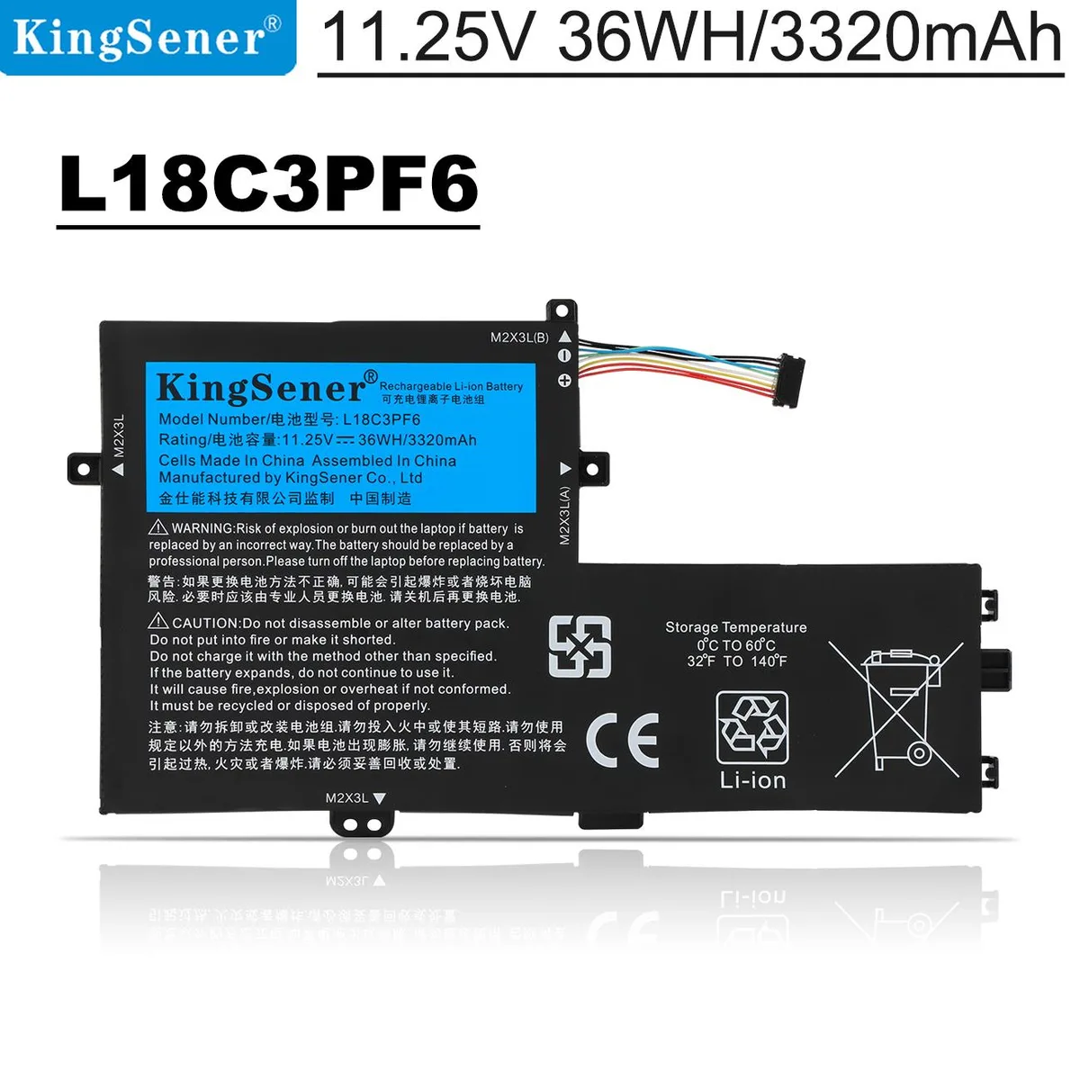 KingSener KingSener L18C3PF6 3220mAh 11.25V laptop battery — product photo