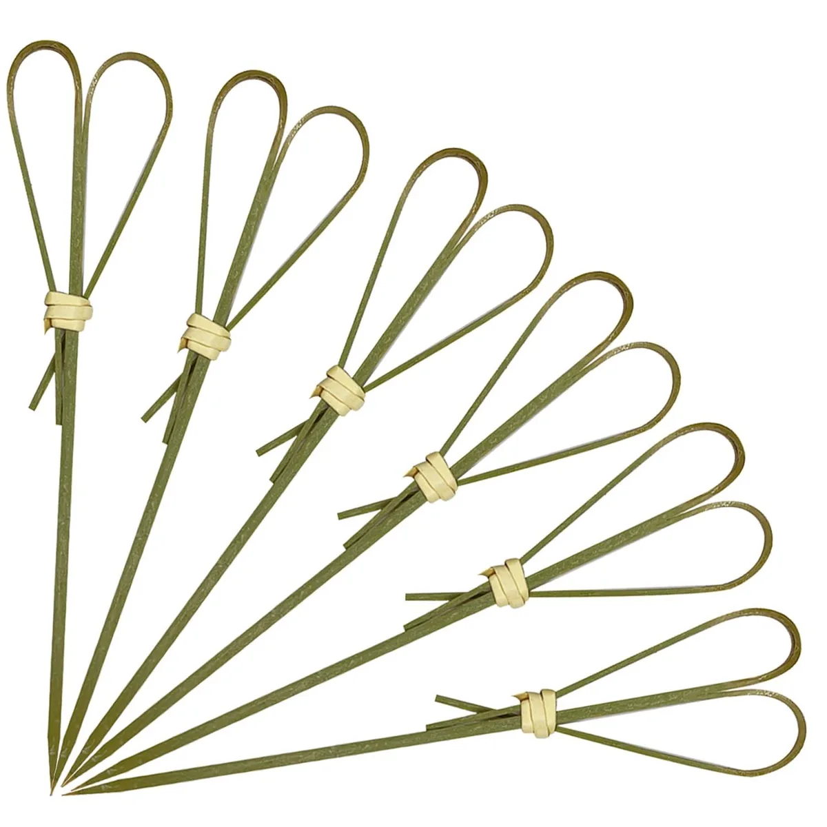 Cyan heart-shaped bamboo cocktail picks, 100 count, 4.7 inch length