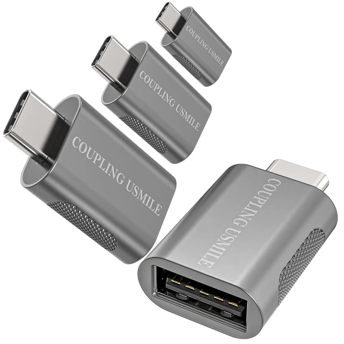  COUPLING USMILE USB C to USB Adapter 4-Pack Grey 10Gbps — product photo