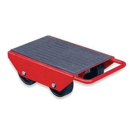Steel equipment roller, powder-coated, four rubber-padded fixed rollers, 2200 lb capacity