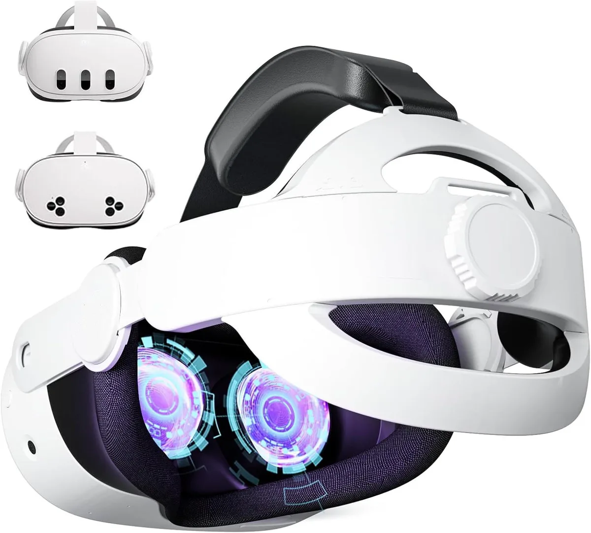BONAEVER BONAEVER Head Strap for Meta Quest 3S/3 White .67in cushion 360 knob — product photo