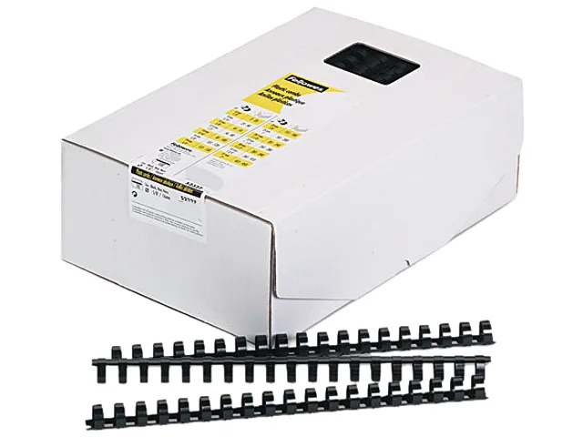 FELLOWES FELLOWES 52327 Plastic Comb Bindings 5/8" 120 Sheet Black 100 Pack — product photo