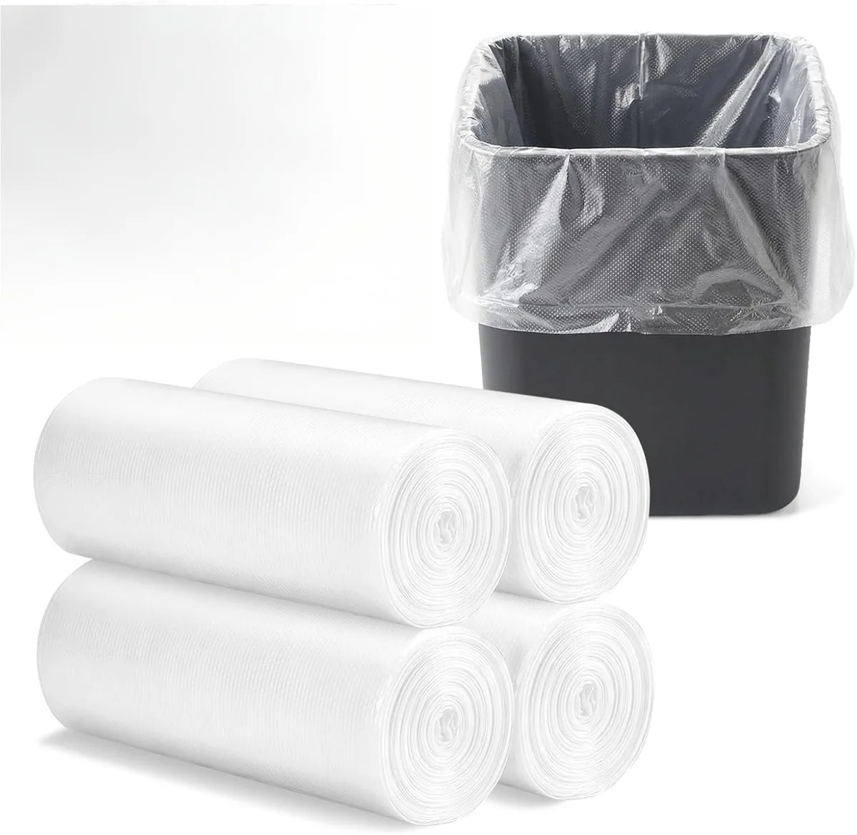 76c043 Clear Trash Bags 4 gal 200 Count 17.7 x 19.6 in — product photo