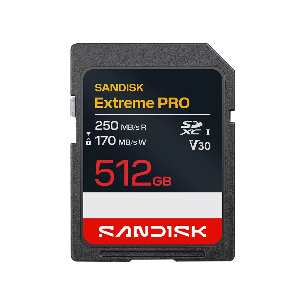SanDisk SanDisk Extreme PRO 512GB UHS-I U3 V30 SDXC memory card — product photo