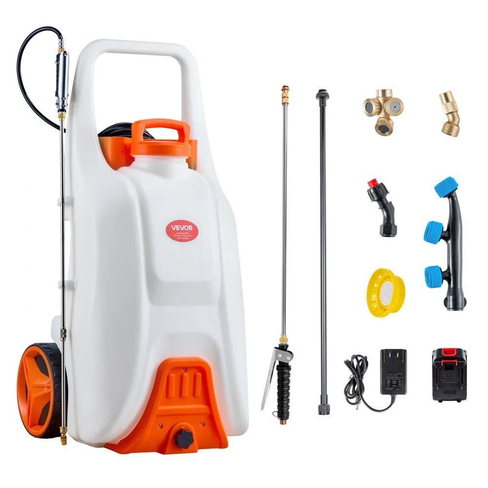 VEVOR VEVOR 13.1 Gallon Battery Sprayer Wheeled Cart 0-80 PSI 30m Hose 5 Nozzles — product photo