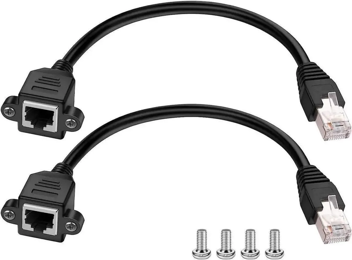 Vszerda Vszerda Cat 6 Ethernet Extension Cable 1.5 ft Male to Female Black 2Pack — product photo