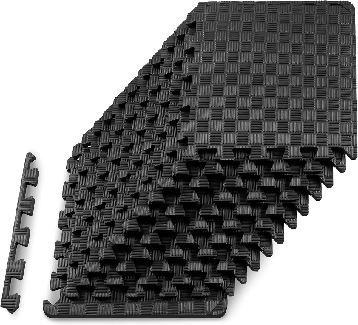 TAURKENAM TAURKENAM Interlocking Foam Floor Tiles 12 Pieces Black — product photo