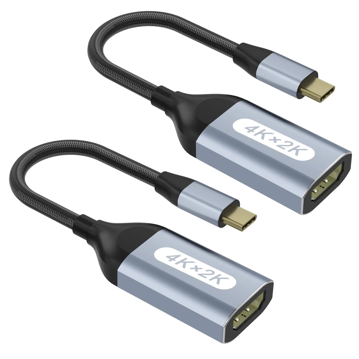 KEHIPI KEHIPI TC-033-2 USB-C to HDMI Adapter 4K@60Hz Gray 2 Pack — product photo