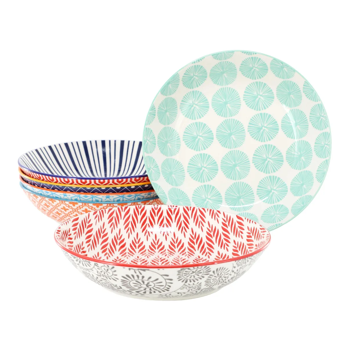 Elama Elama Giovanna 6pc Porcelain Bowl Set Assorted Colours — product photo