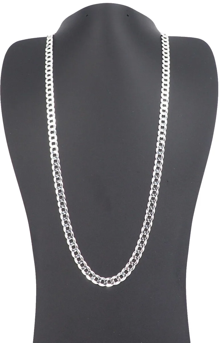 MST MST CURB160-22 925 Sterling Silver 6.2mm Flat Curb Chain Necklace 22 Inch 30g — product photo