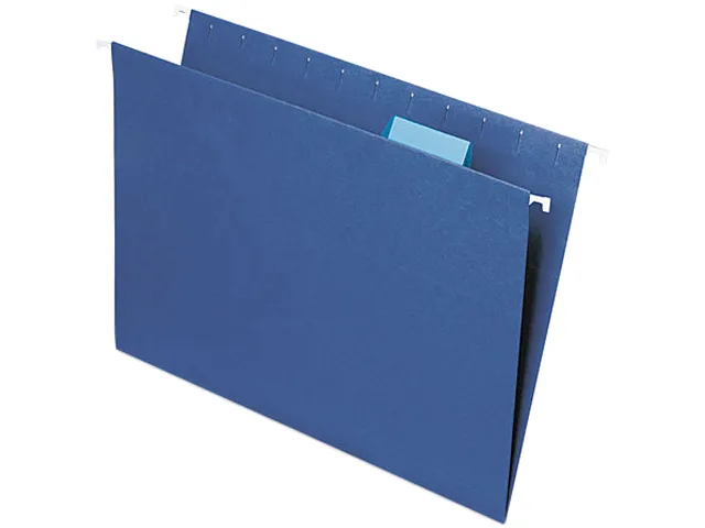 Smead Smead 64057 Hanging File Folders 1/5 Tab 11 Point Letter Navy 25/Box — product photo