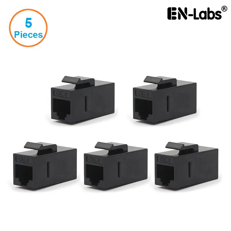 EN-Labs EN-Labs WPCAT65PK 5-Pack CAT6 UTP RJ45 Keystone Coupler Black — product photo