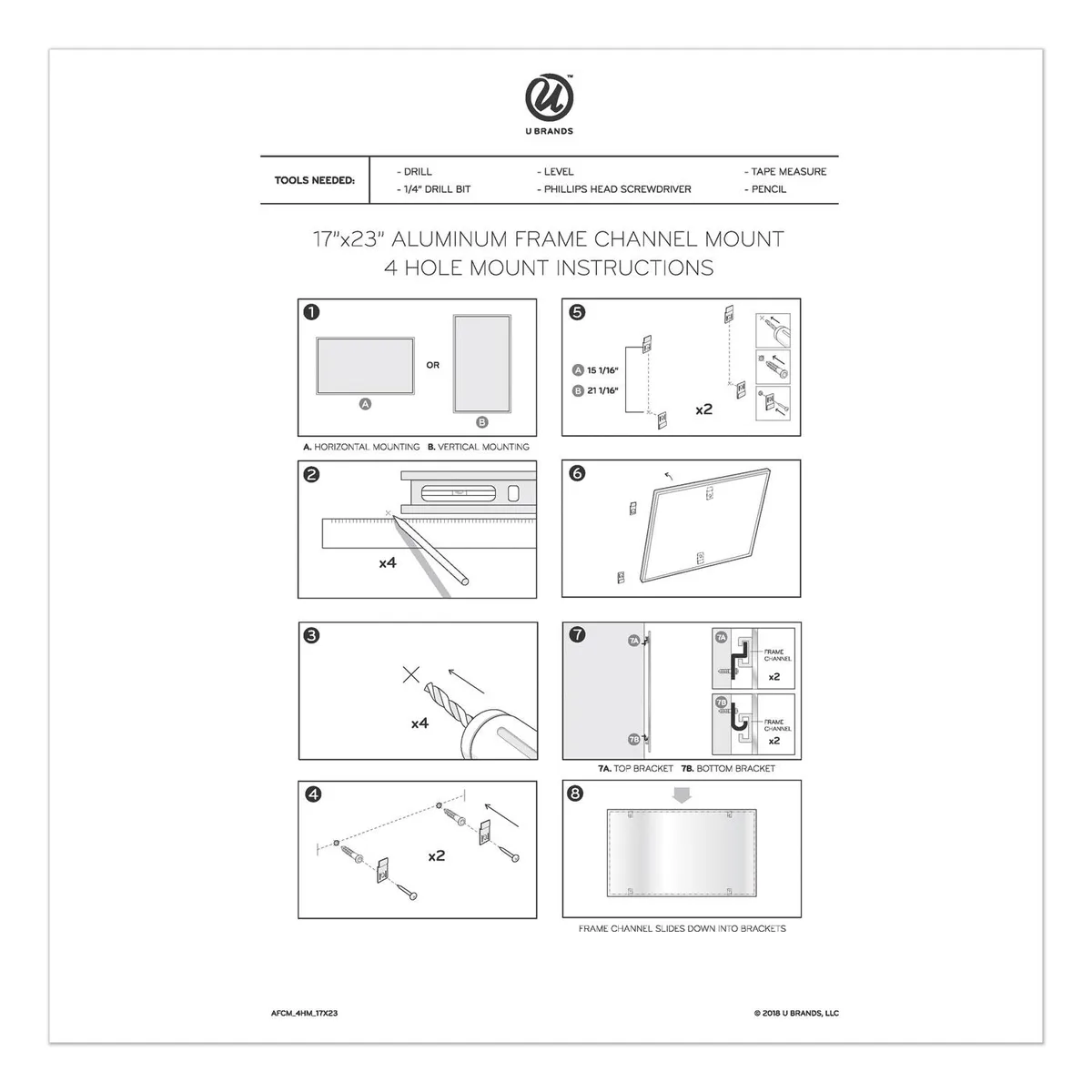 U Brands U Brands Floating Glass Dry Erase Calendar Board 36 x 24 White 3967U00-01 — product photo