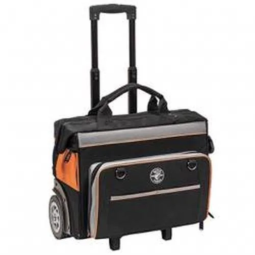 Klein Tools 55452RTB rolling tool bag, 19x14x12.5, 600D ballistic weave, rugged wheels, telescoping handle