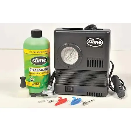 Slime 50107 tire repair kit five piece set with valve tool and air adapters