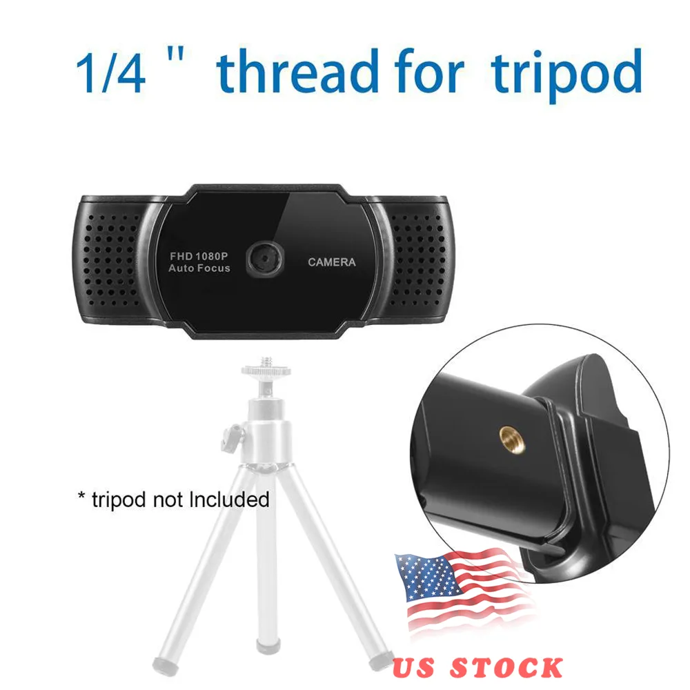 Hotai Hotai 5MP 1080p 30fps Auto Focus USB 2.0 Webcam Black — product photo