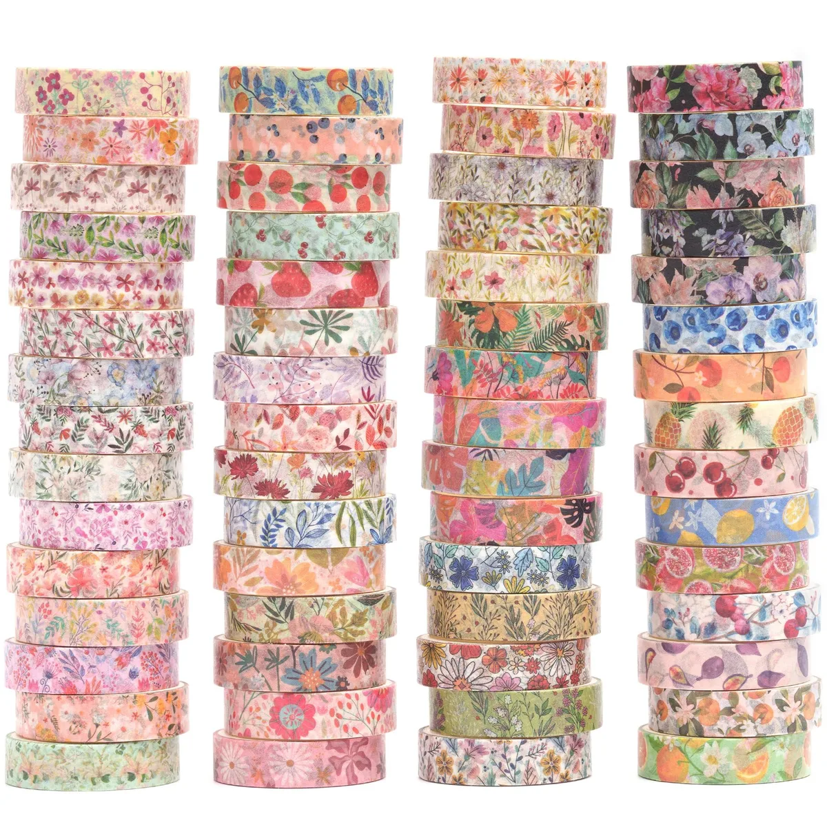 YUBX YUBX Floral Washi Tape 60 Rolls 10 mm x 2 m Summer — product photo