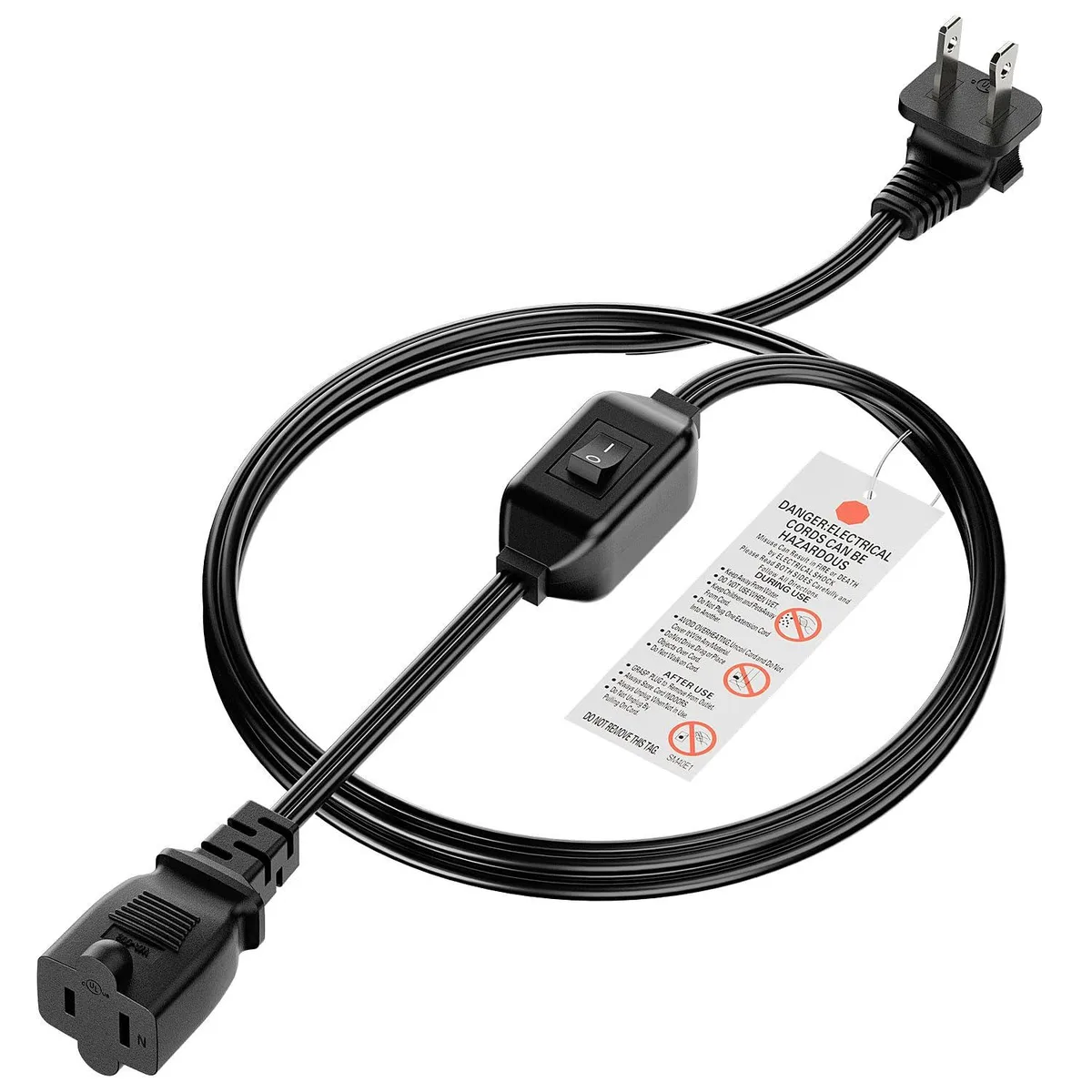  Plugrand WA-001 6ft right-angle power extension cord 16AWG 12A 125V — product photo