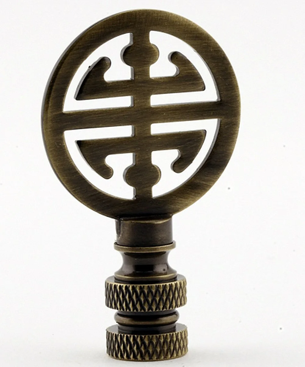 Round antique brass lamp finial 2.25 inches high 1.2 inches wide