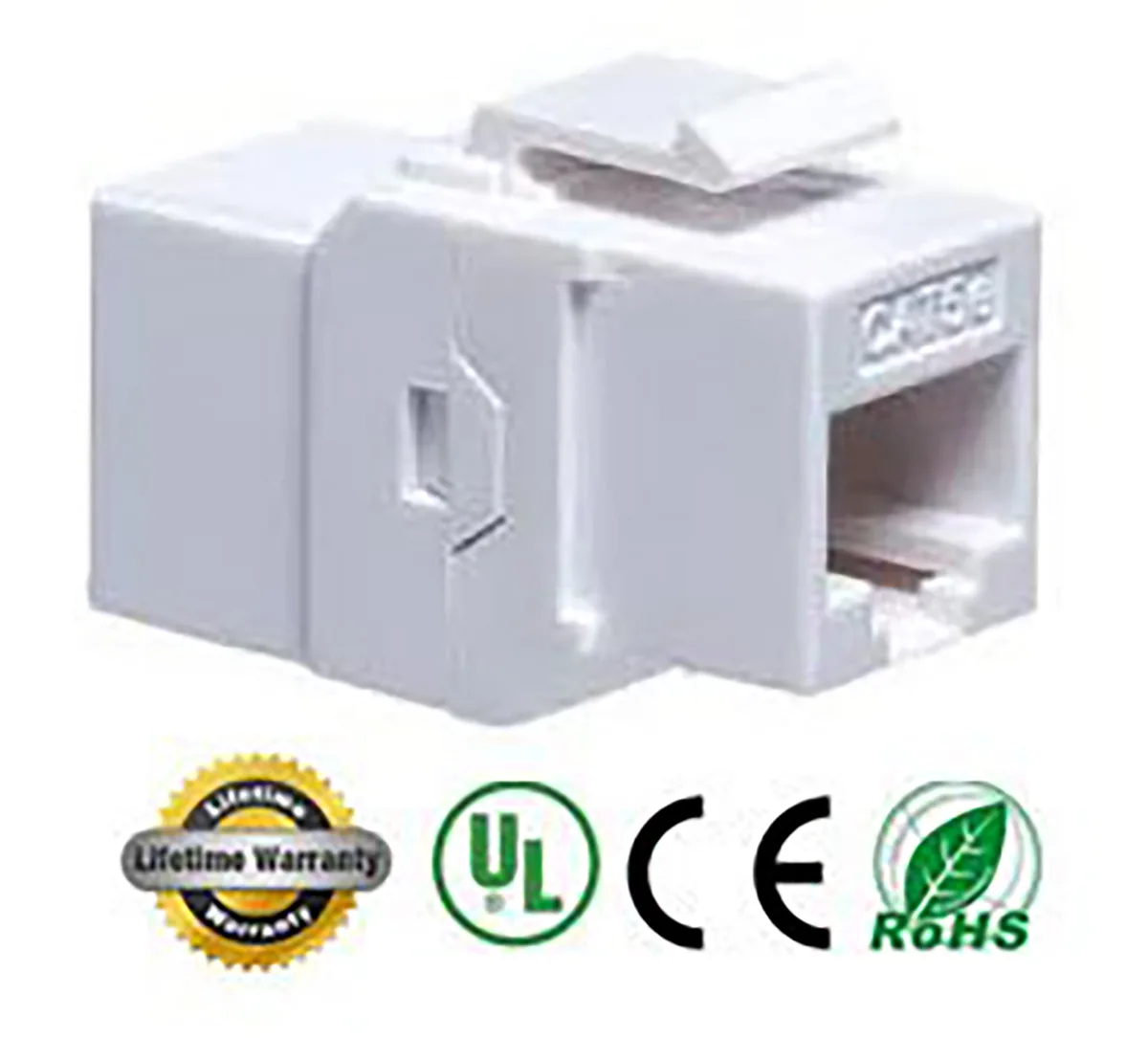 iMBAPrice iMBAPrice Cat5e RJ45 Female to Female UTP Keystone Inline Coupler White — product photo